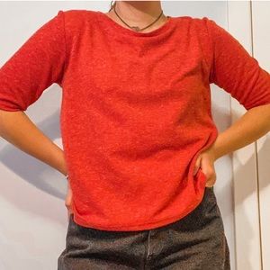 Red Topshop shirt with chunky black zipper